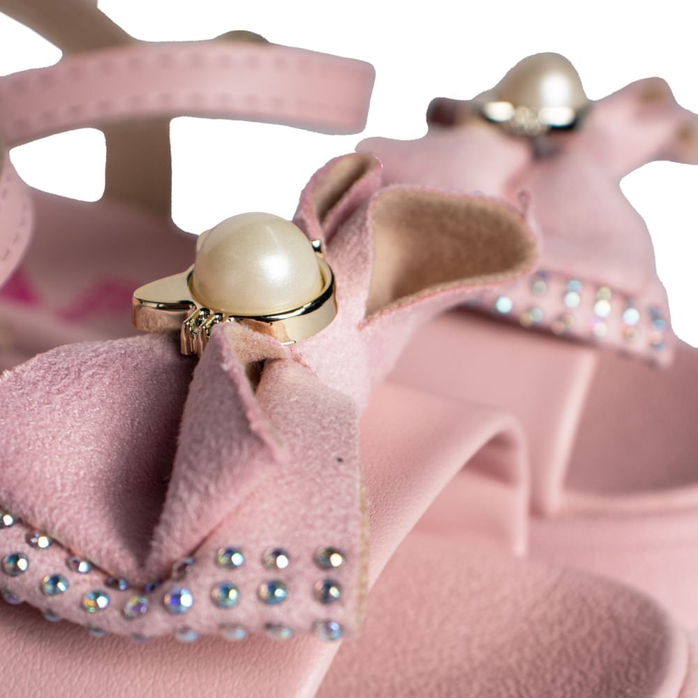 Sandália Infantil Molekinha Laço Napa Turim Rosa Rosa 5