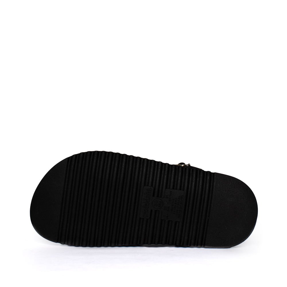 Sandália Infantil Molekinha Adereço Dourado Napa Turim Preto Preto 2