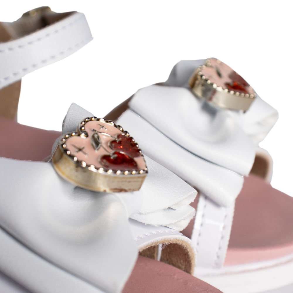 Sandália Infantil Molekinha Laço Verniz Branco Branco 5
