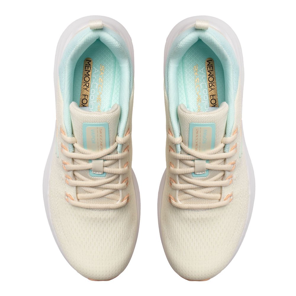 Tênis Feminino Skechers Vapor Foam Leve Off White/Azul Off White 4