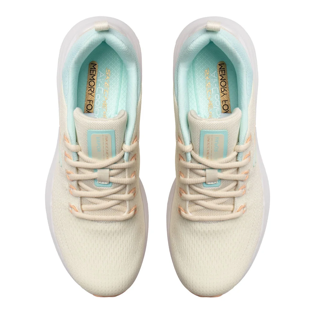 Tênis Feminino Skechers Vapor Foam Leve Off White/Azul Off White 4