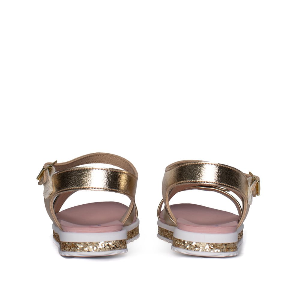 Sandália Infantil Molekinha Laço Metal Dourado Dourado 3