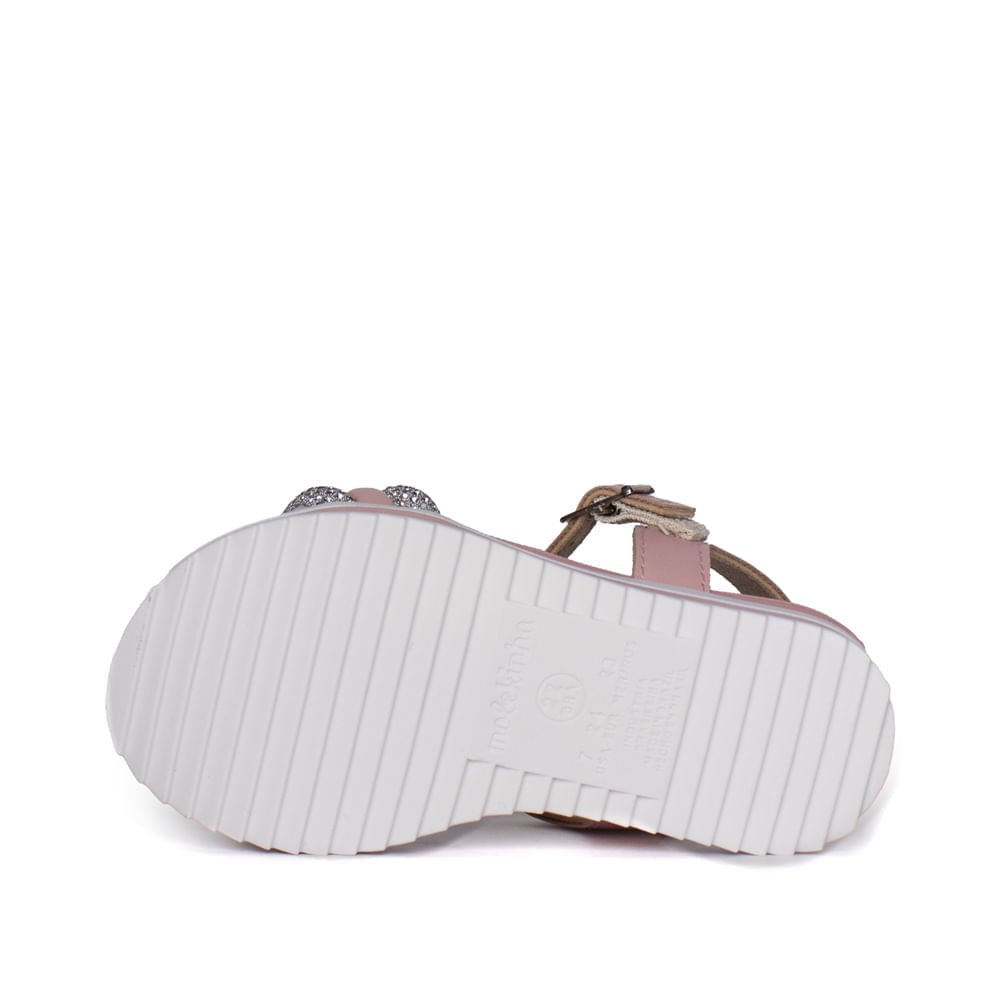 Sandália Infantil Molekinha Strass Napa Turim Rosa Rosa 2