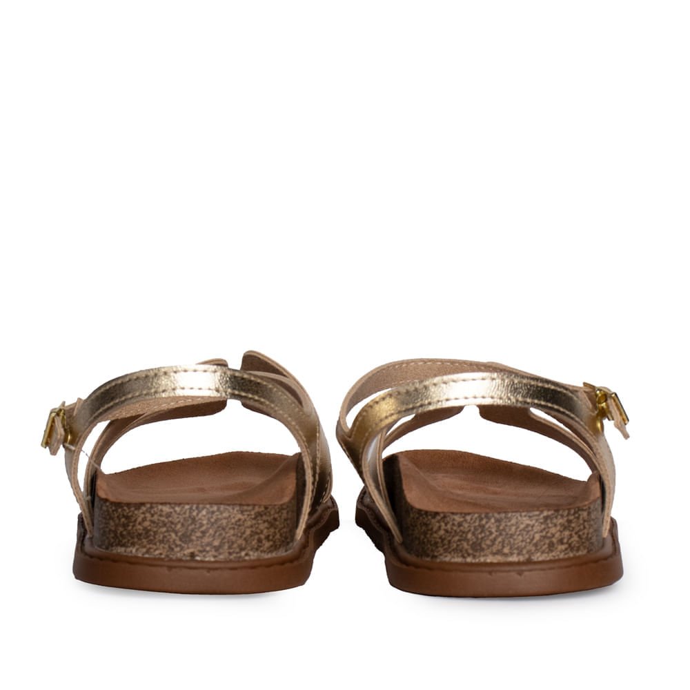 Sandália Infantil Molekinha Flatform Tiras Brilho Dourado Dourado 3