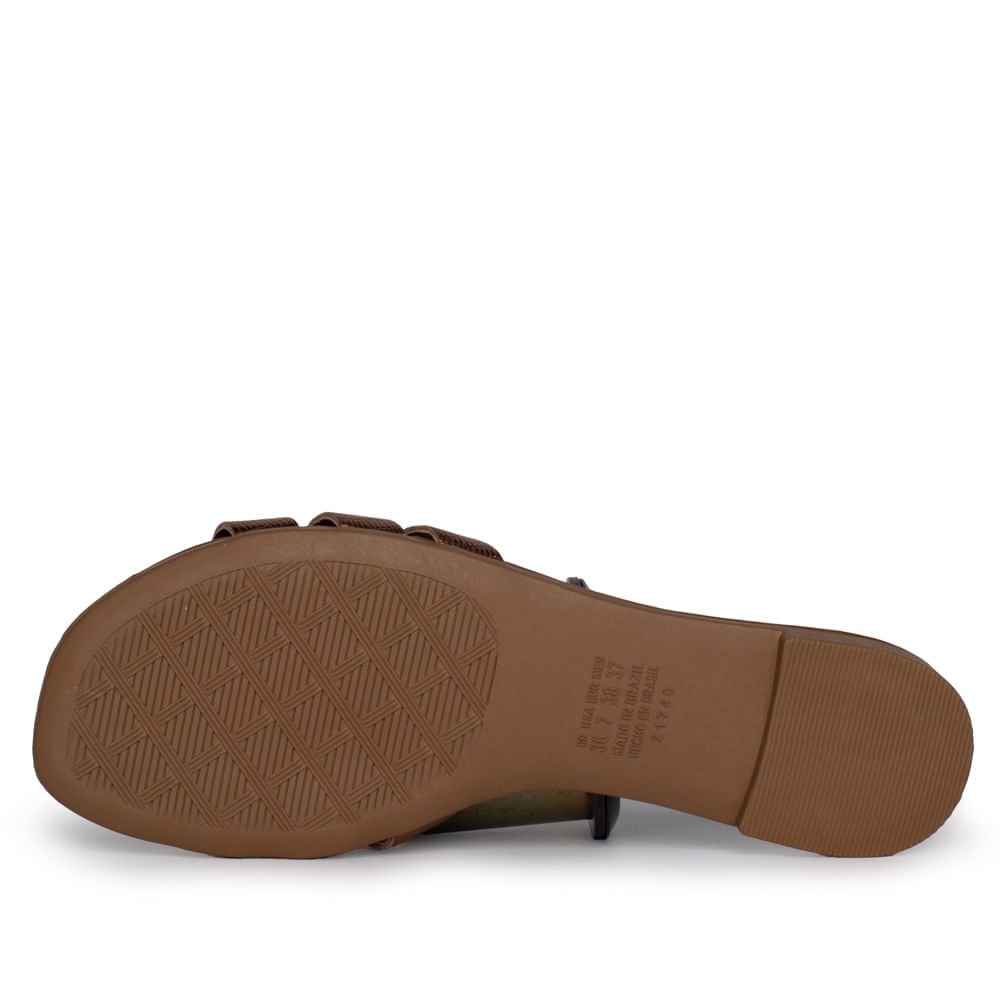 Rasteira Feminina Dakota Tiras Entrelaçadas Dourado Dourado 3