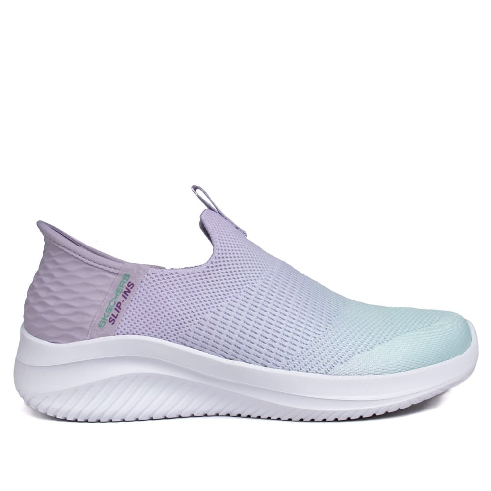 Tênis Feminino Skechers Ultra Flex 3.0 Lilás/Azul Claro