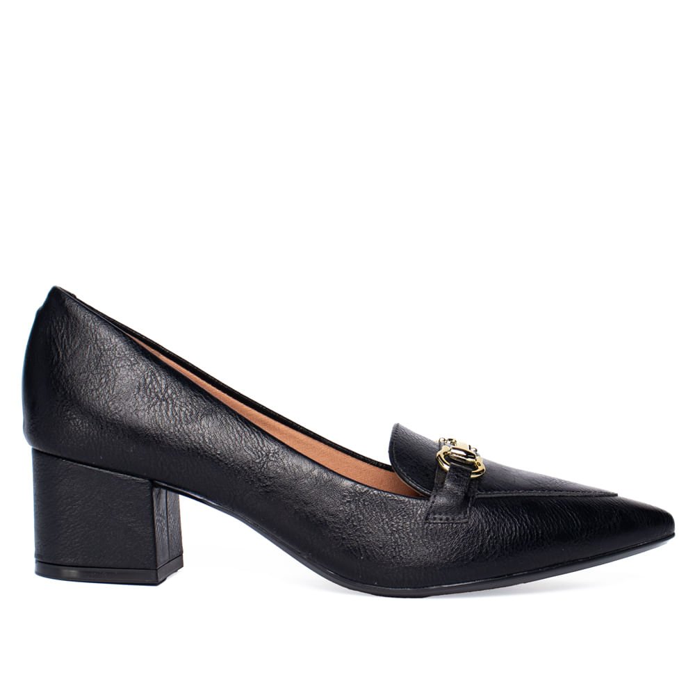 Sapato Feminino Vizzano Scarpin Salto Bloco Preto