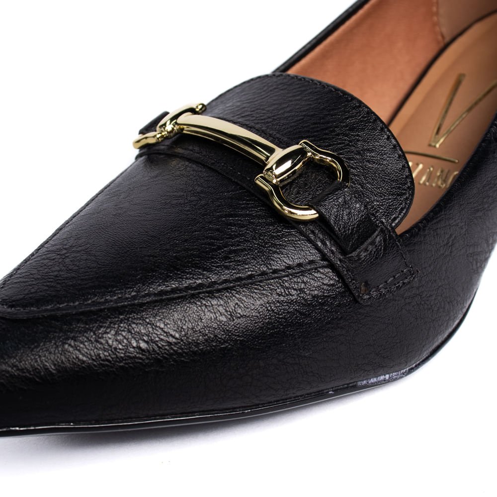 Sapato Feminino Vizzano Scarpin Salto Bloco Preto Preto 5