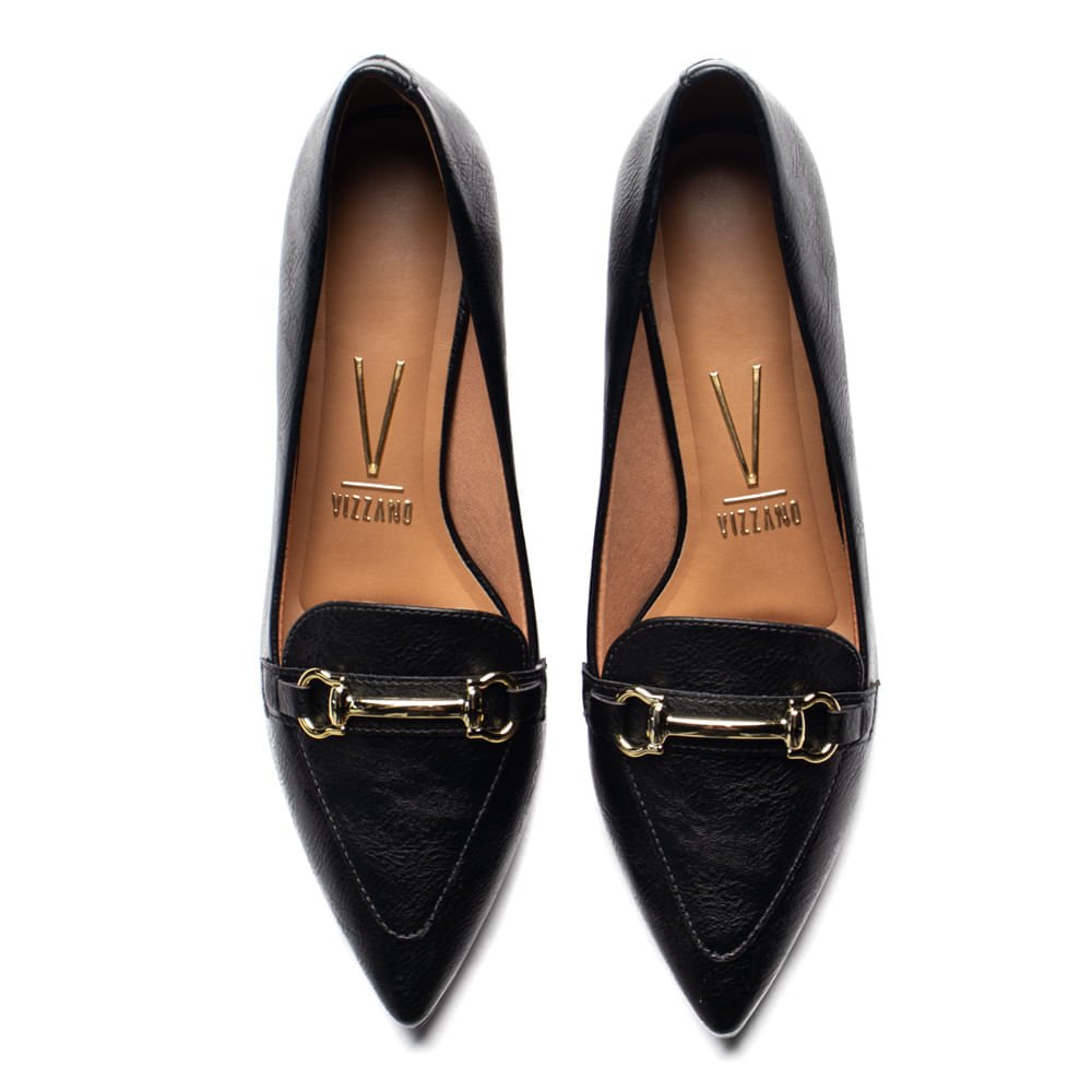 Sapato Feminino Vizzano Scarpin Salto Bloco Preto Preto 4