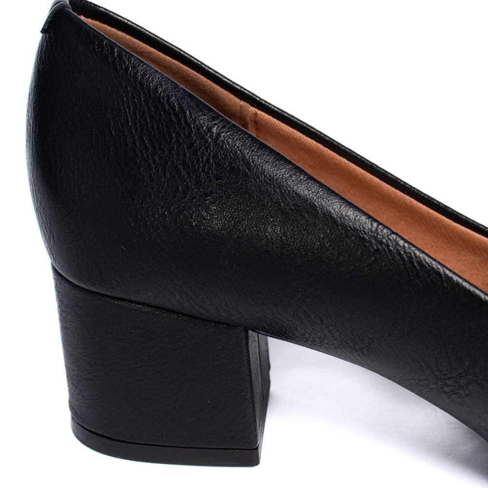 Sapato Feminino Vizzano Scarpin Salto Bloco Preto Preto 6