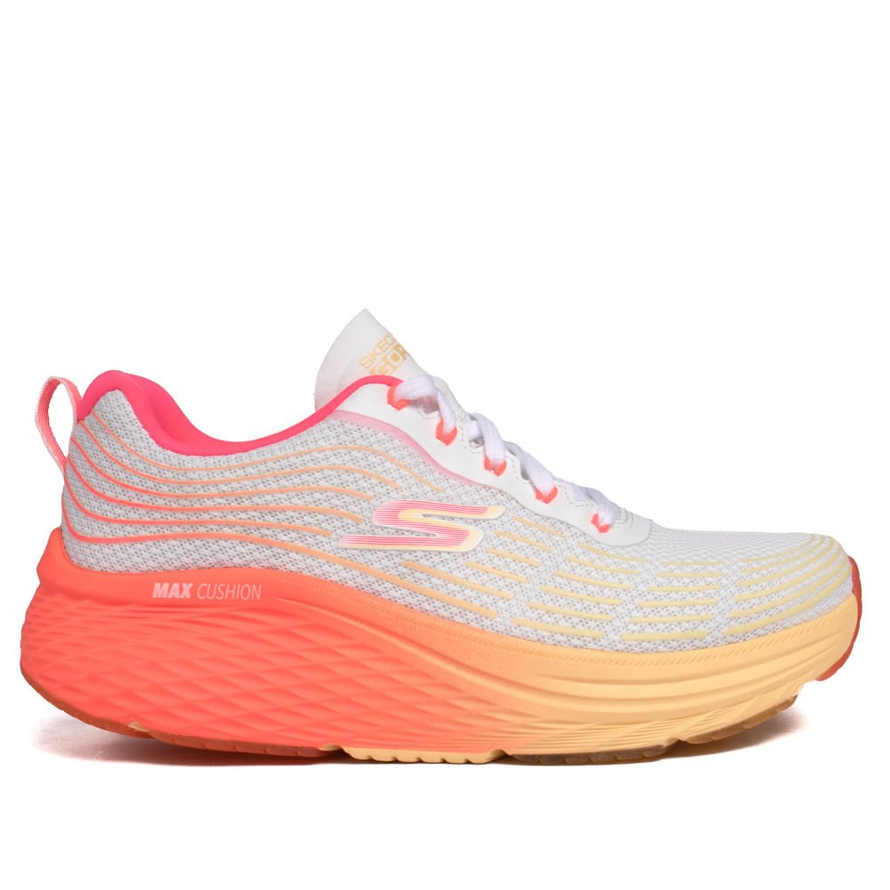 Tênis Feminino Skechers Max Cushioning Elite 2.0 Rosa Neon/Branco