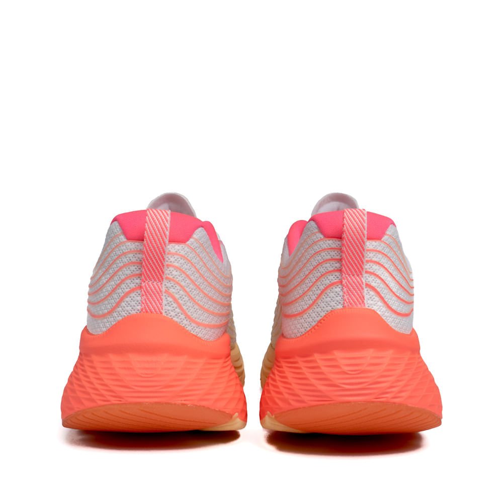 Tênis Feminino Skechers Max Cushioning Elite 2.0 Rosa Neon/Branco Branco/Laranja 3