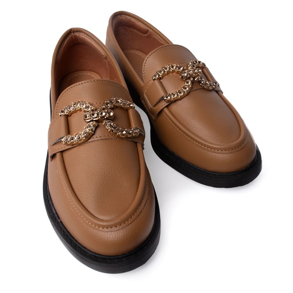 Mocassim Feminino Vizzano Napa Floather Pedrarias Caramelo Caramelo 4