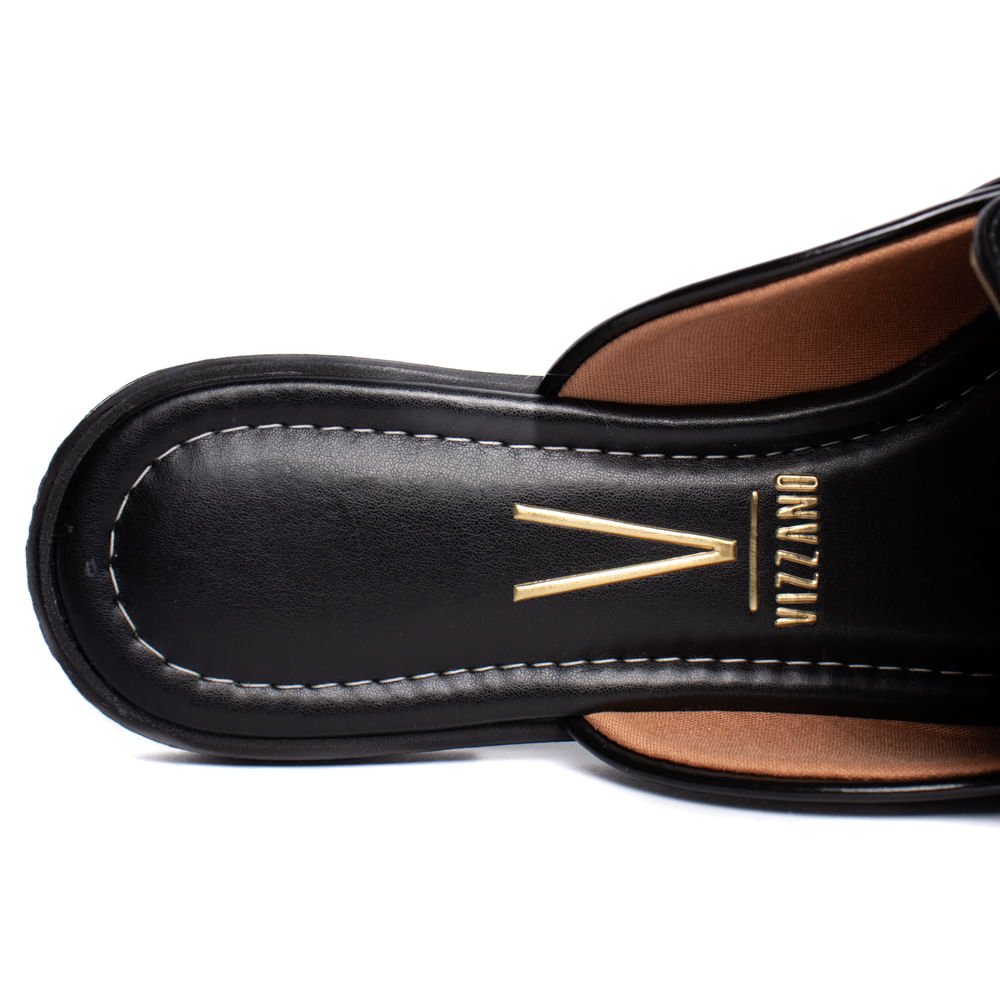 Sapatilha Feminina Vizzano Mule Bico Redondo Preto Preto 6