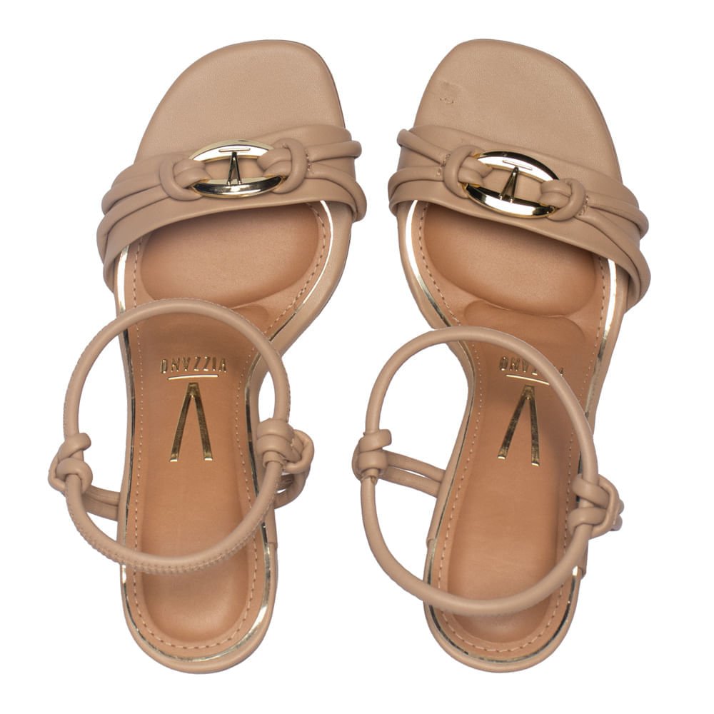 Sandália Feminina Vizzano Pelica Detalhe Fivela Bege Bege 4