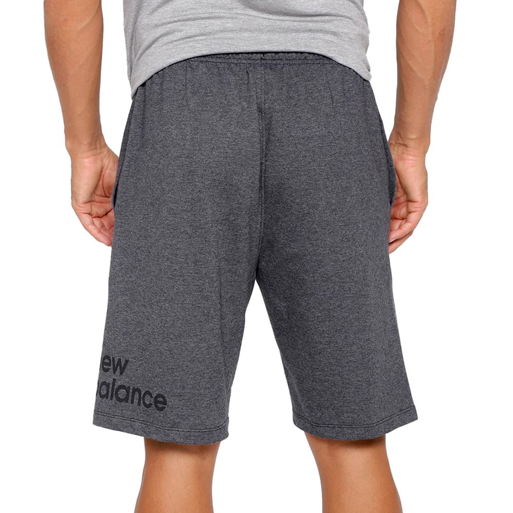 Bermuda Masculina New Balance Tenacity 7 Mescla Preto Cinza 2