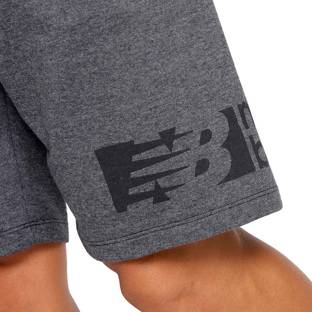 Bermuda Masculina New Balance Tenacity 7 Mescla Preto Cinza 3