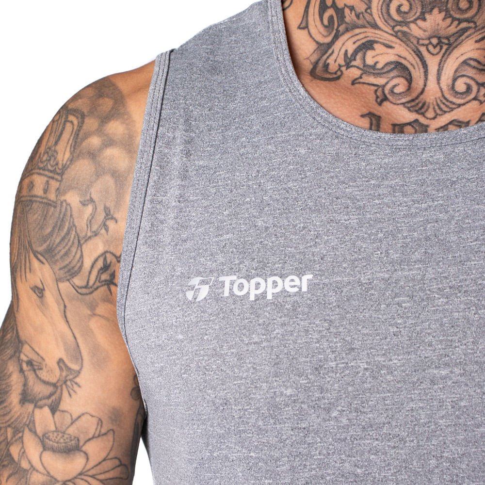 Regata Masculina Topper Treino e Performance Cinza Mescla Cinza Mescla 3