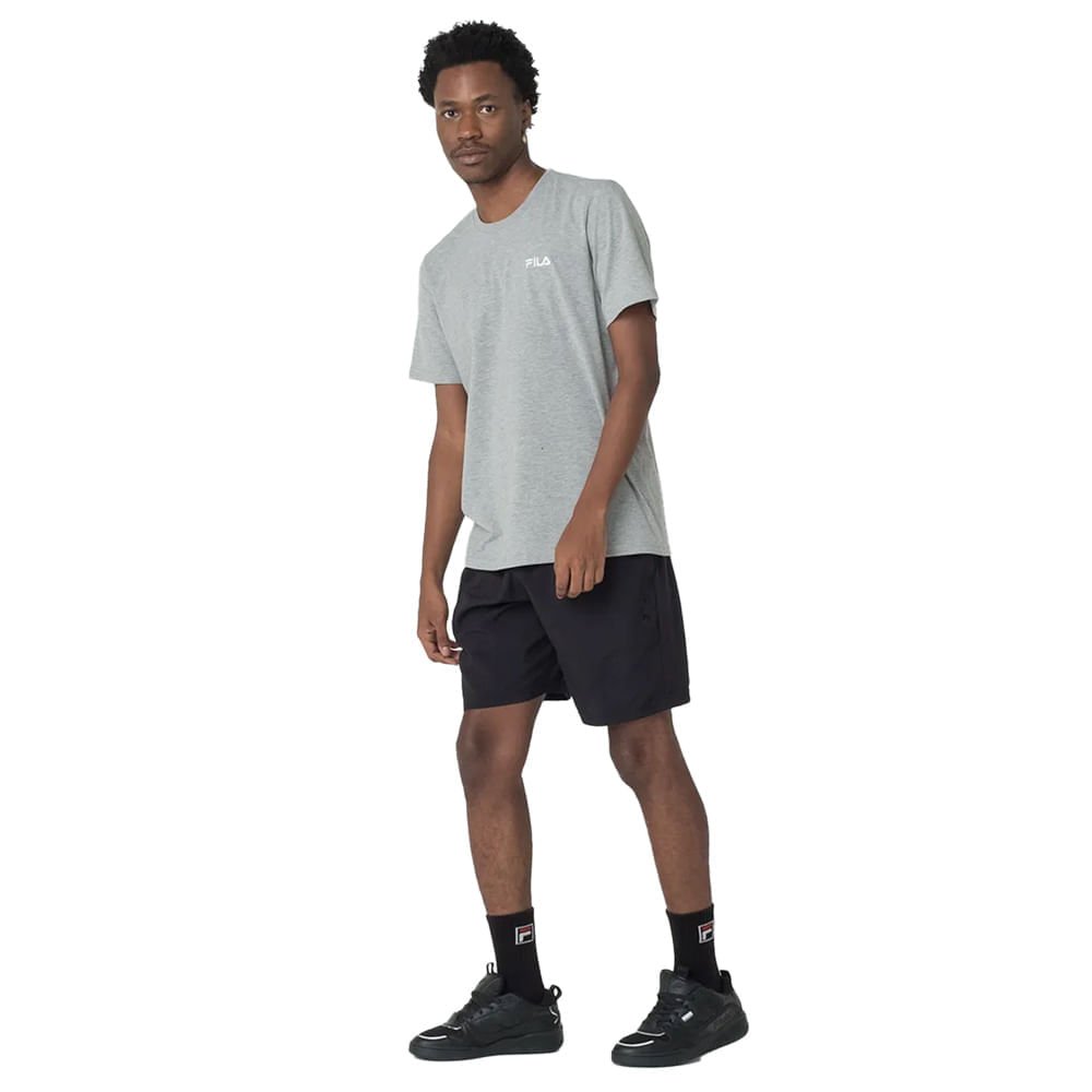 Camiseta Masculina Fila Classic Cinza/Branco Cinza/Branco 4