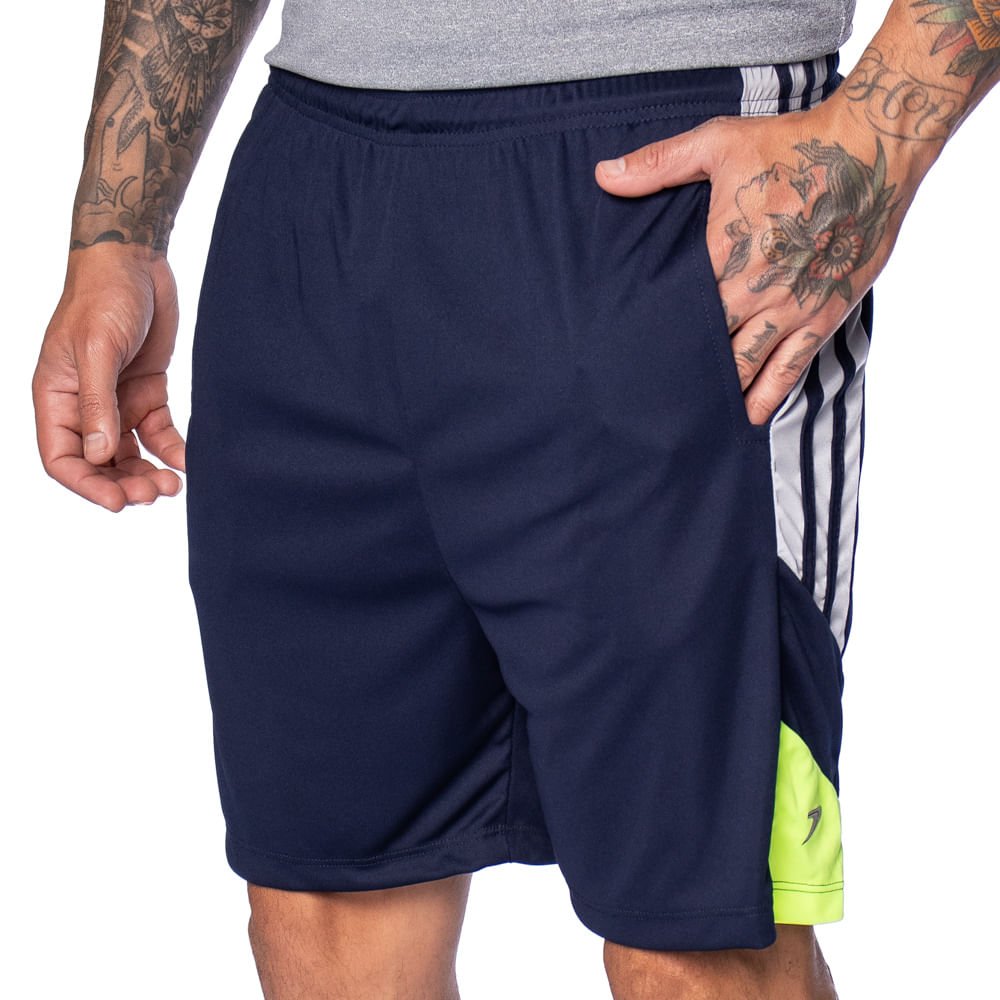 Bermuda Masculina Poker Seaside Dry Active Marinho/Amarelo