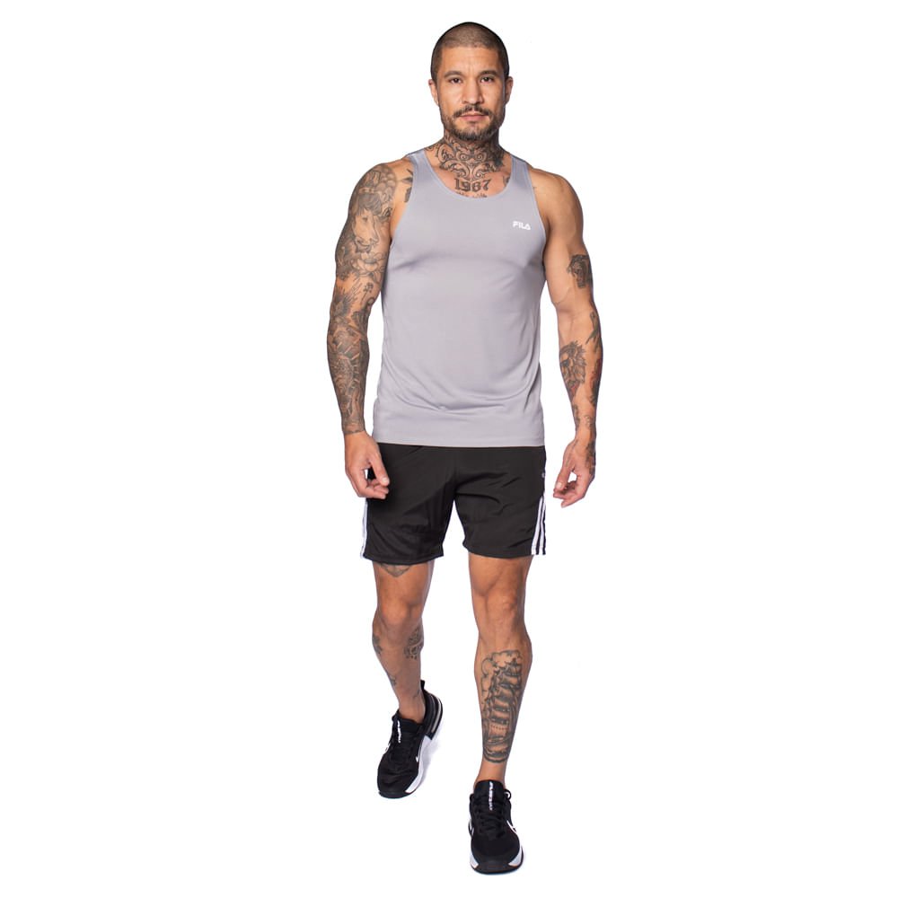 Regata Masculina Fila Sport Melange Lux Cinza Cinza 4