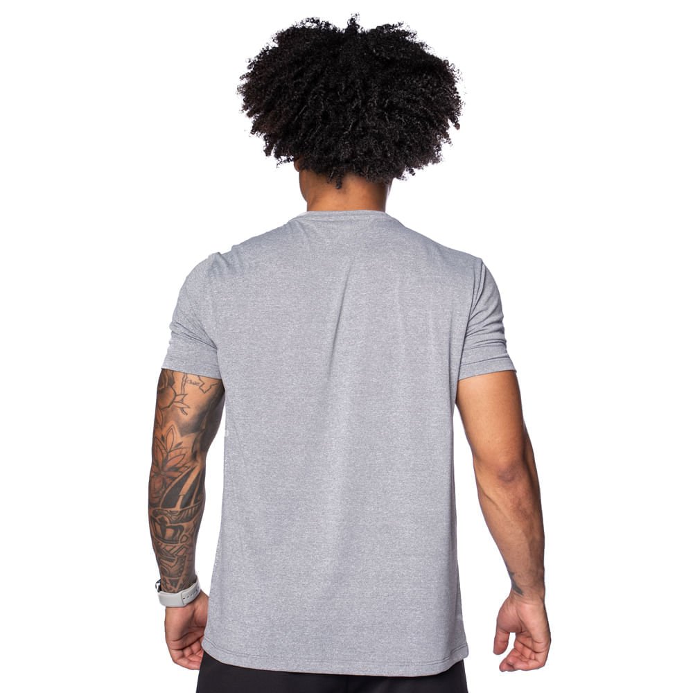 Camiseta Masculina Topper Treino Performance Mescla Cinza Cinza 2