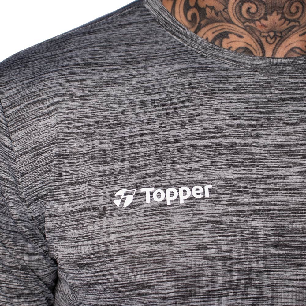 Camiseta Masculina Topper Treino Classic Preto/cinza Preto/Cinza 3