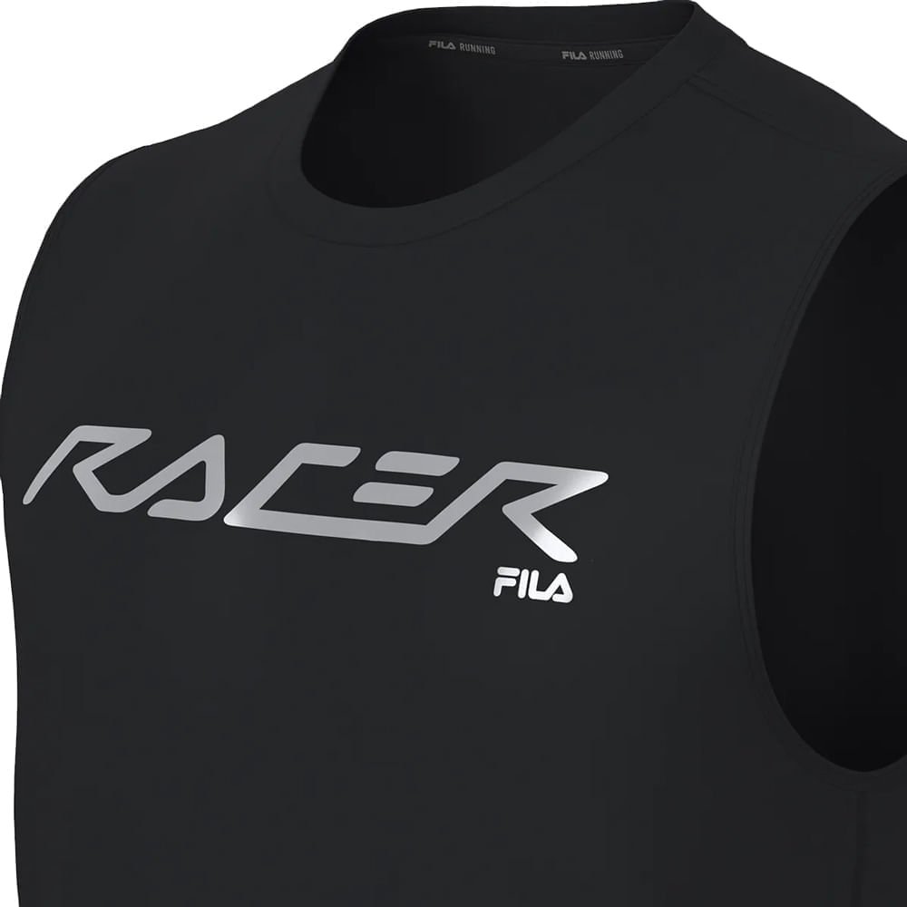 Regata Masculina Fila Reflective Core Run Preto Preto 5
