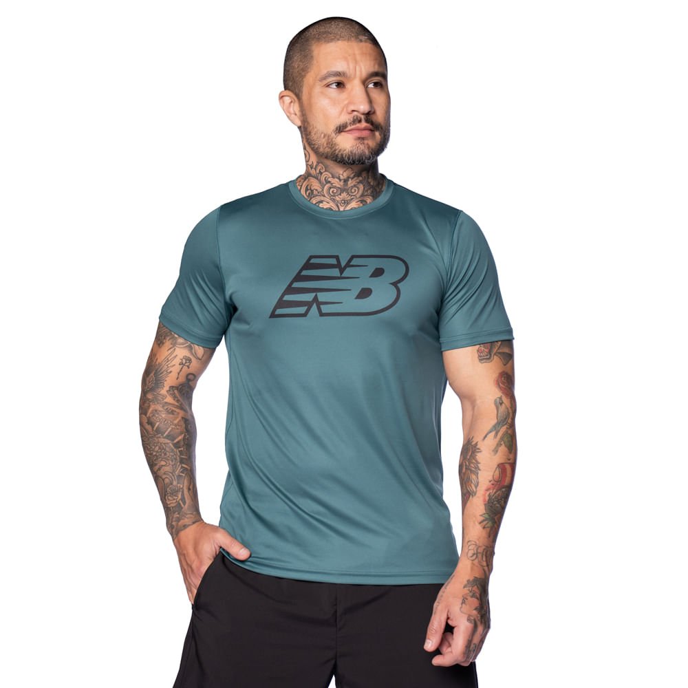 Camiseta Masculina New Balance Sport Essentials Printed Verde