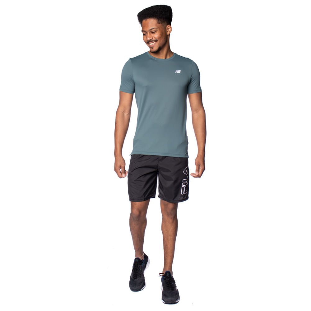 Bermuda Masculina Fila Train 7,5 Preto/branco Preto/Branco 5