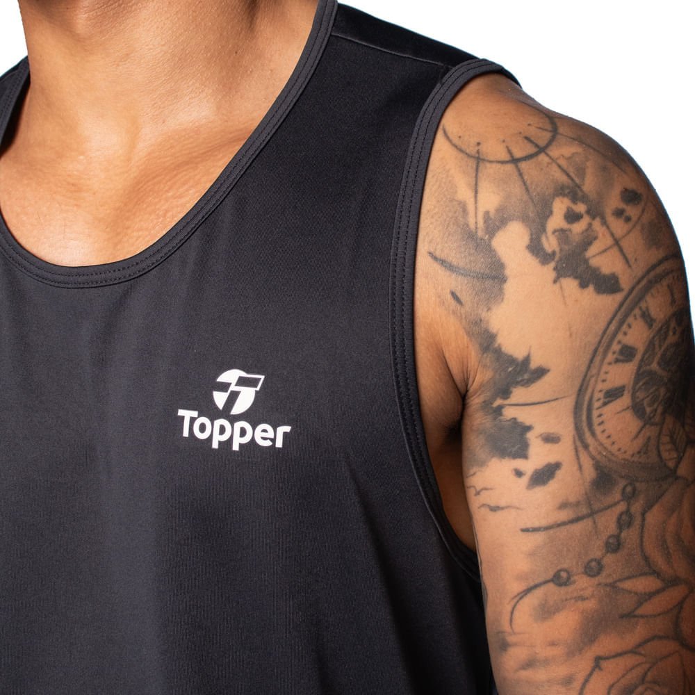 Regata Masculina Topper Classic New Preto Preto 3