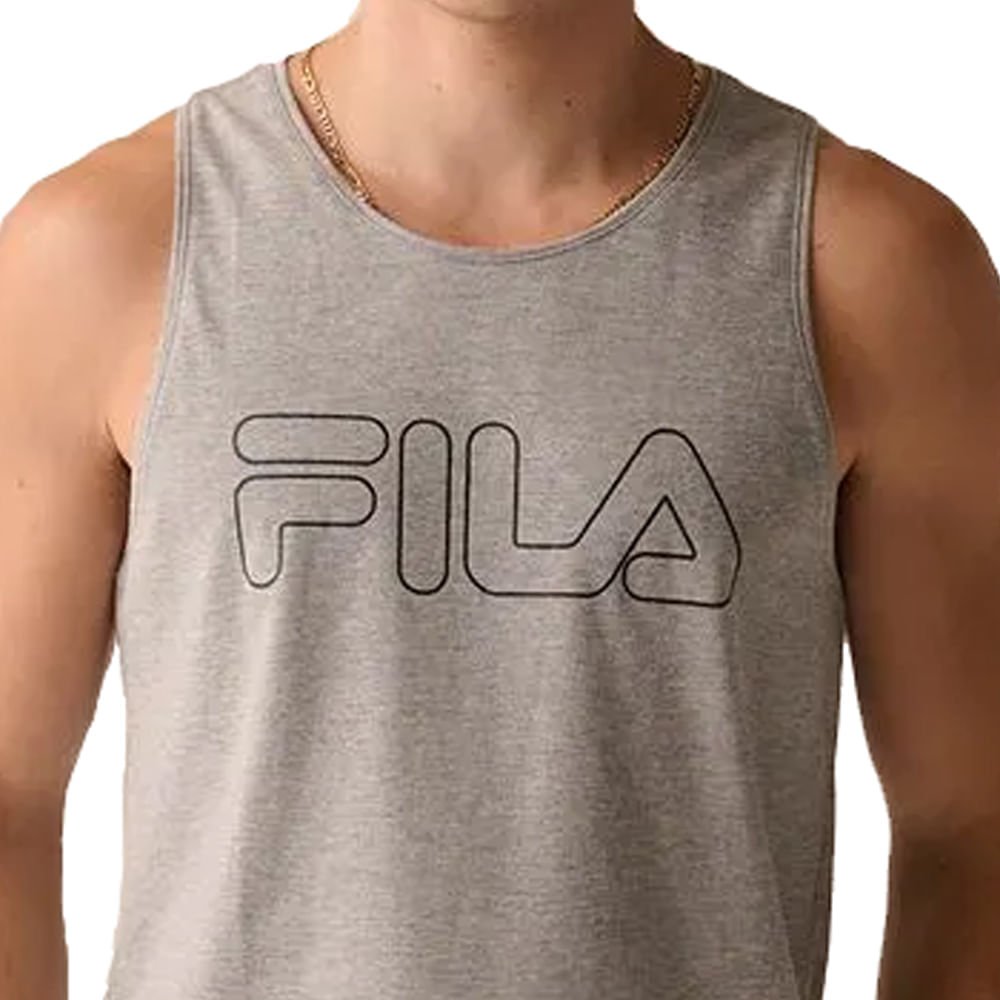 Regata Masculina Fila Letter Outline Cinza Cinza 3
