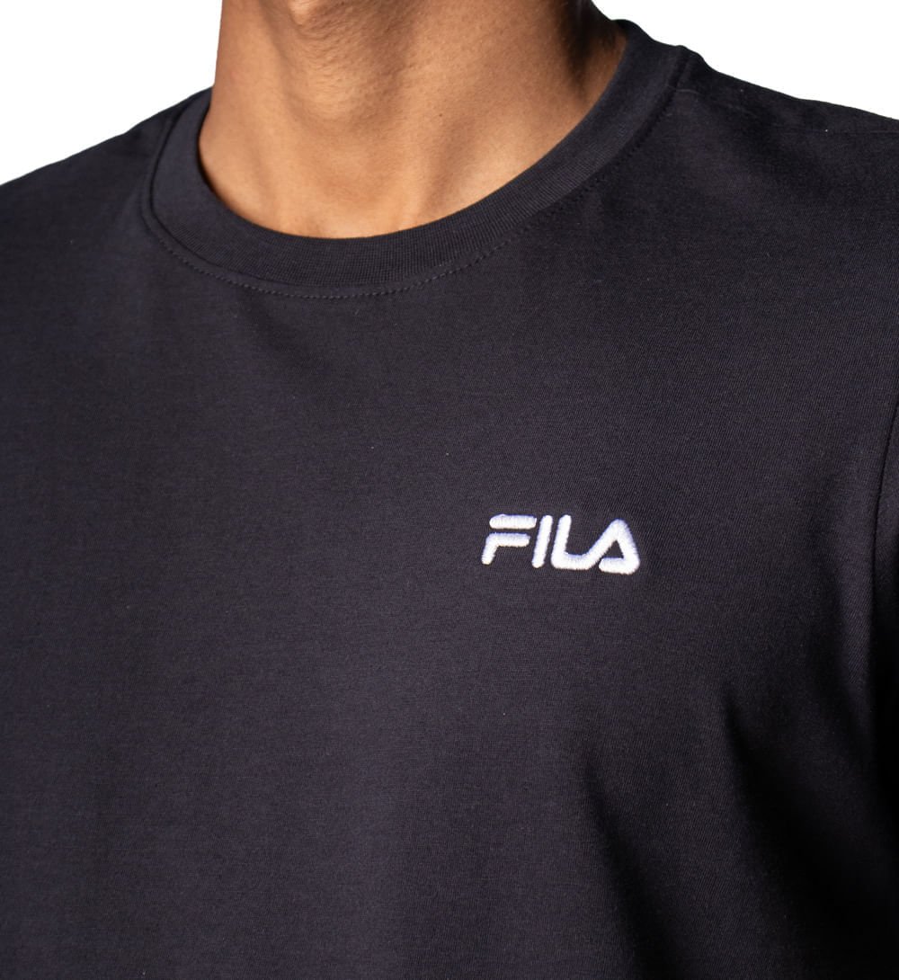 Camiseta Masculina Fila Regular Classic Preto Preto 3