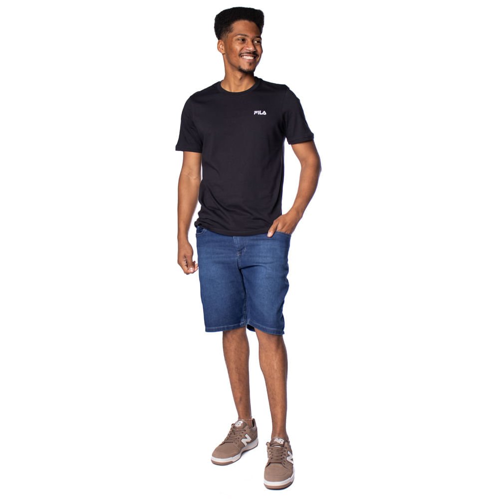 Camiseta Masculina Fila Regular Classic Preto Preto 4