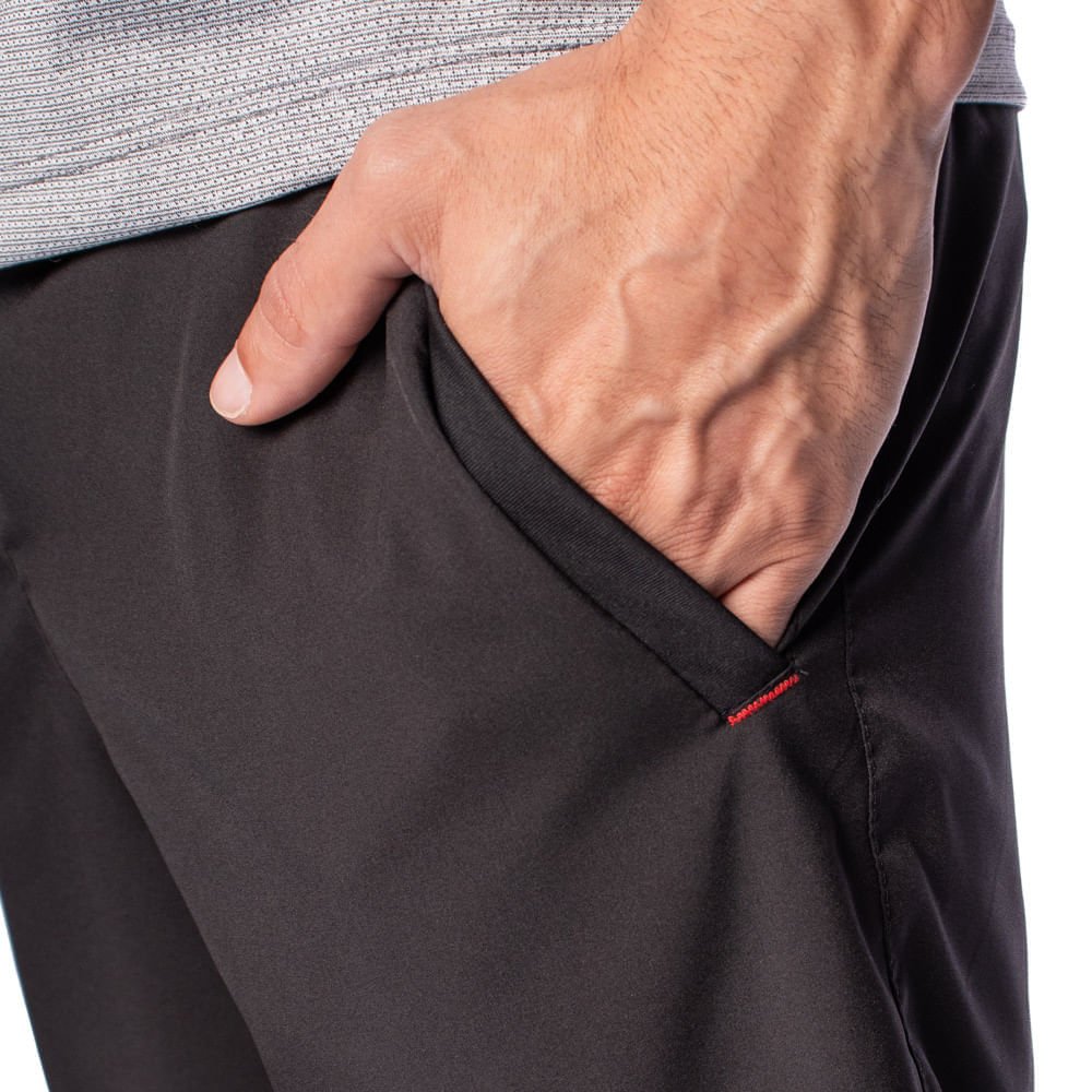 Bermuda Masculina Poker Dallas II com Bolsos de Tactel Preto Preto 4