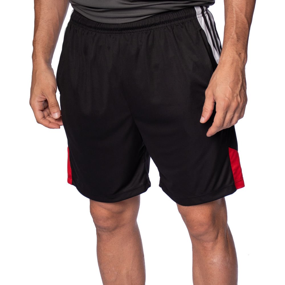 Bermuda Masculina Poker Seaside Dry Active Preto/Vermelho