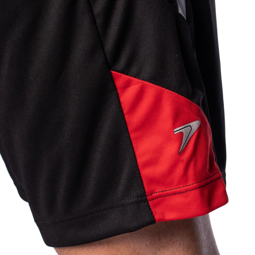 Bermuda Masculina Poker Seaside Dry Active Preto/Vermelho Preto/Vermelho 3