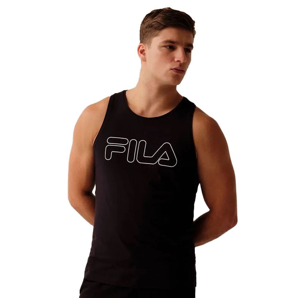 Regata Masculina Fila Letter Outline Preto