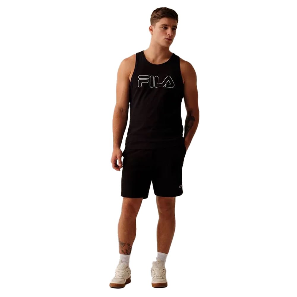 Regata Masculina Fila Letter Outline Preto Preto 5