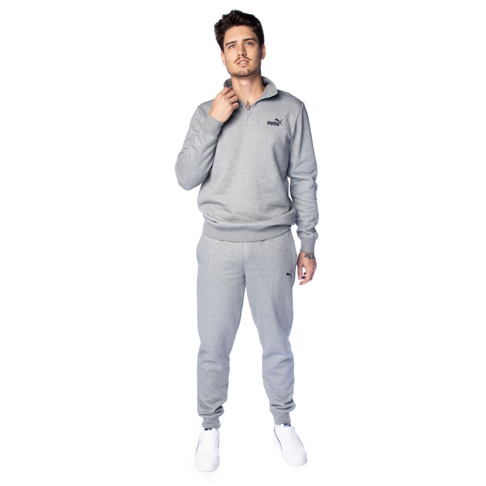 Calça Masculina Puma Jogger Leve Logo Bordado Cinza Claro Cinza Claro 5