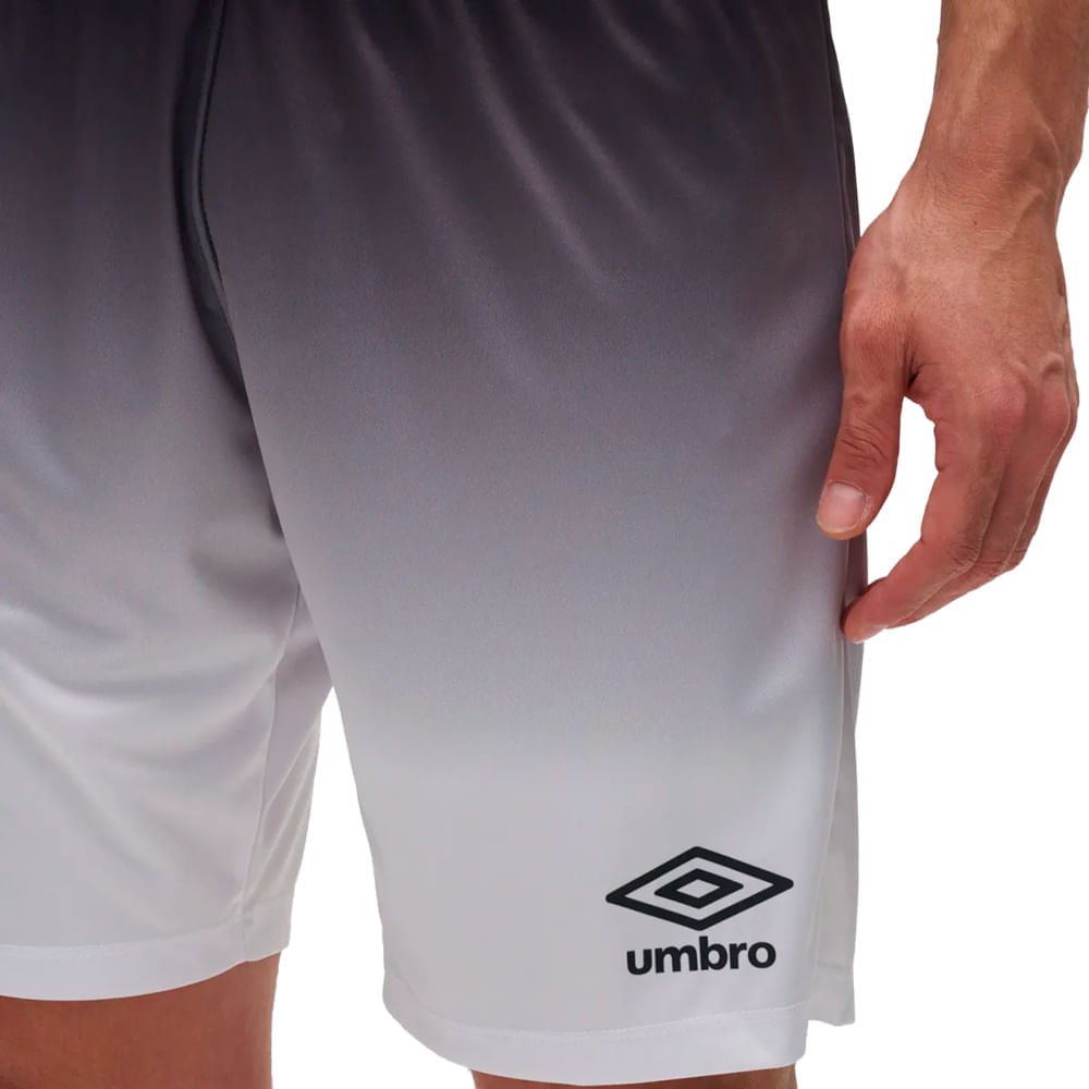 Calção Esportivo Masculino Umbro Baller II Leve Preto/Branco Cinza 3