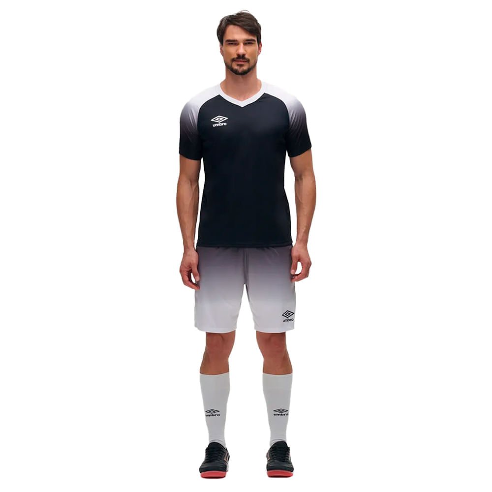 Calção Esportivo Masculino Umbro Baller II Leve Preto/Branco Cinza 4