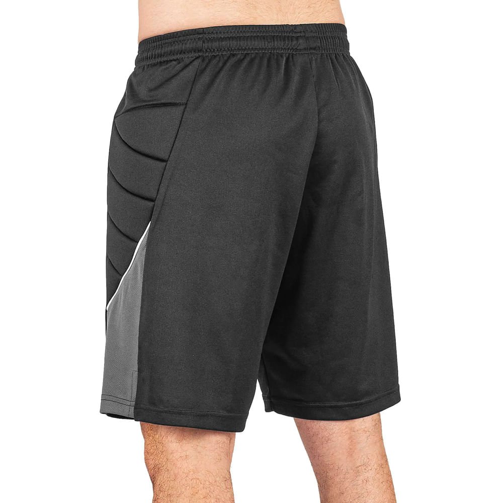 Bermuda Masculina Poker Goleiro Espuma Laterais Preto/Cinza Preto/Cinza 2