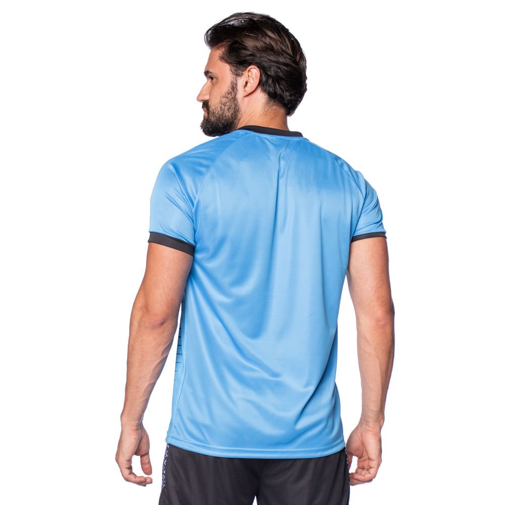 Camiseta Masculina Kappa Fardamento Brushtroke Estampada Azul/Preto Azul/Preto 2