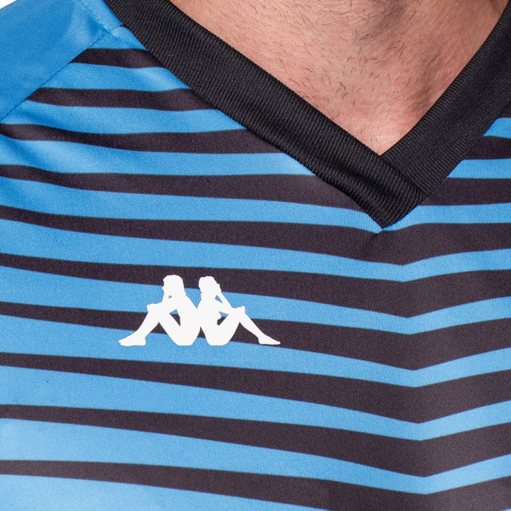 Camiseta Masculina Kappa Fardamento Brushtroke Estampada Azul/Preto Azul/Preto 3