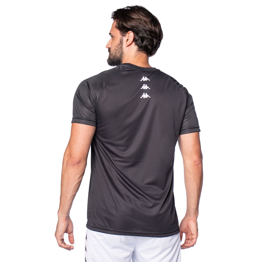 Camiseta Masculina Kappa Future Listra Preto/Rosa Preto/Rosa 2
