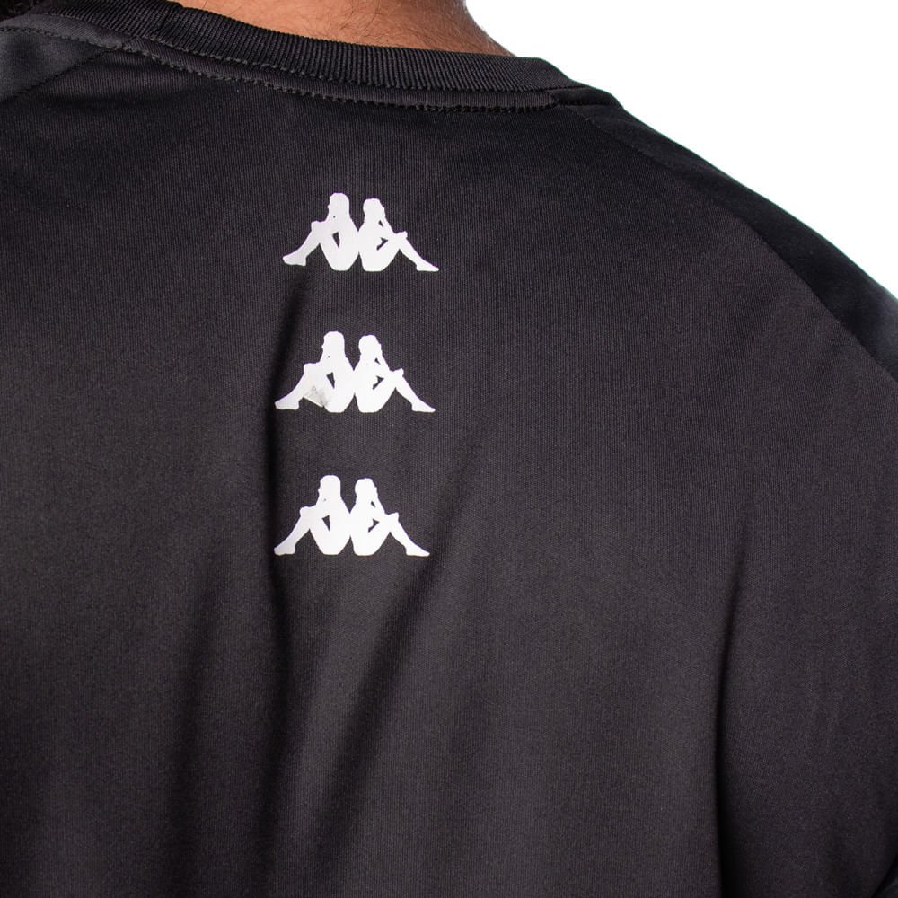 Camiseta Masculina Kappa Future Listra Preto/Rosa Preto/Rosa 3