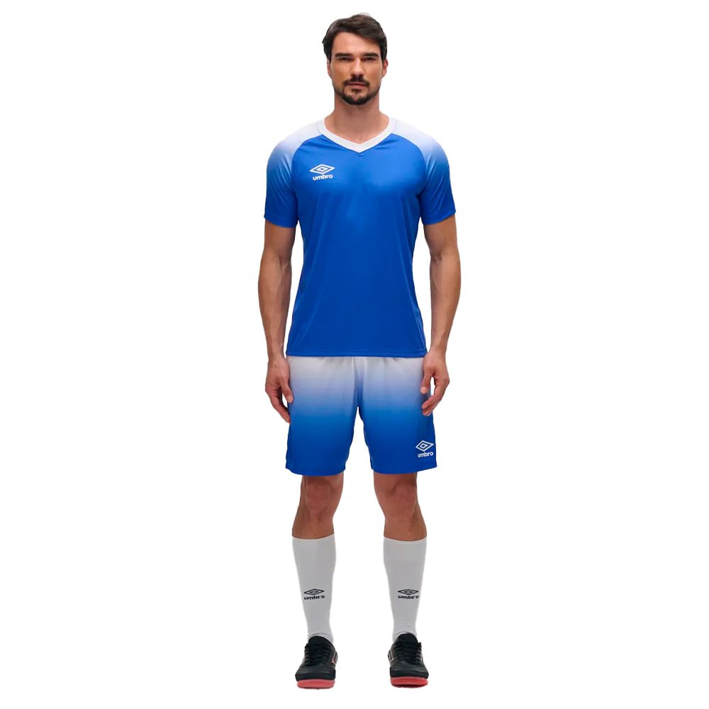 Calção Esportivo Masculino Umbro Baller II Azul Royal/Branco Azul 4