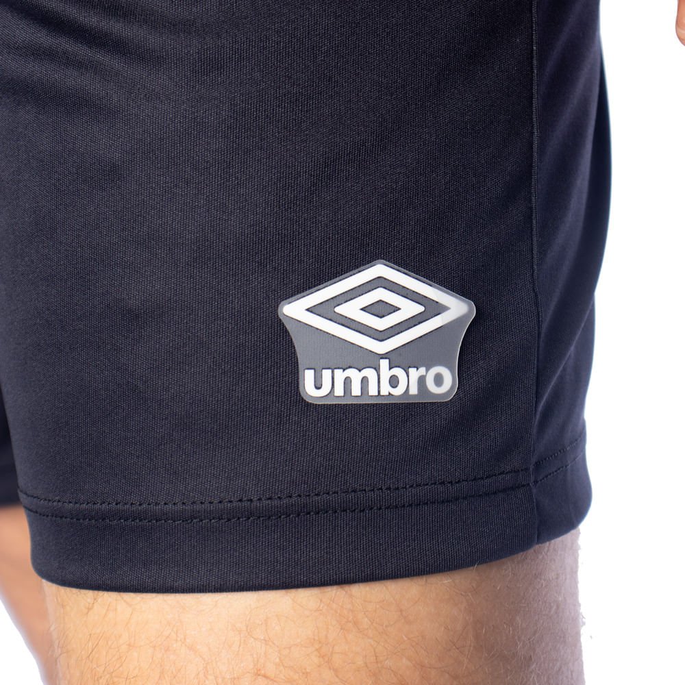 Calção Masculino Umbro Legacy Esportivo Tecido Leve Preto Preto 3