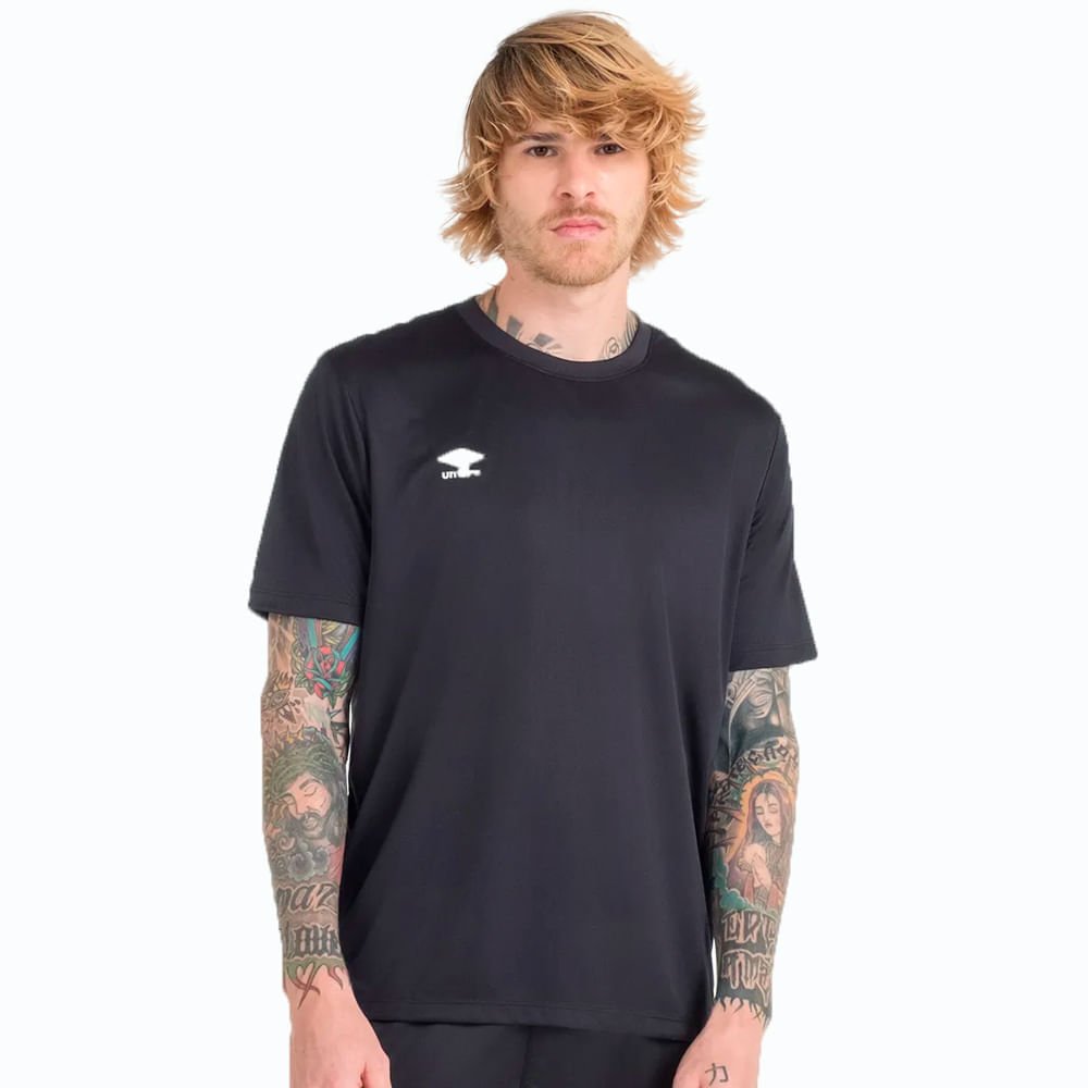 Camisa Masculina Umbro Legacy Manga Curta Respirável Preto